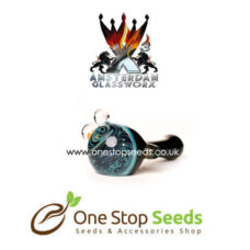 Black Glass Spoon Pipe with Switchback Available from one stop seeds UK Available from one stop seeds and accessories UK head shop